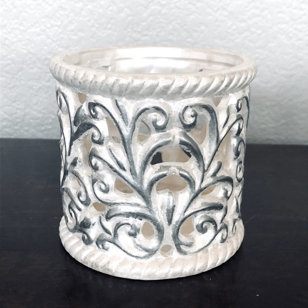 White Christmas Winter Snow Candle Holder